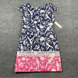 NWT Eliza J Color Block Navy and Pink Sheath Dress